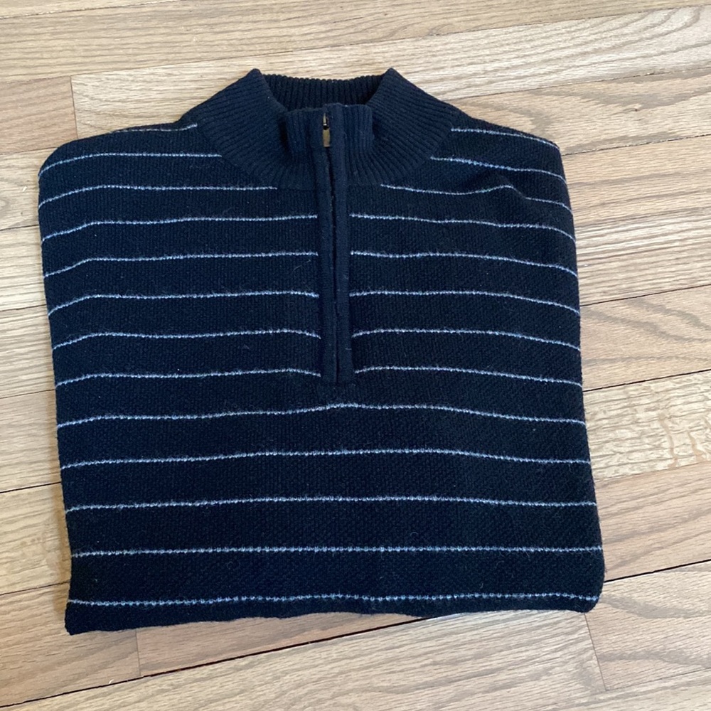 Luciano Barbera Mens Sweater - Navy Striped